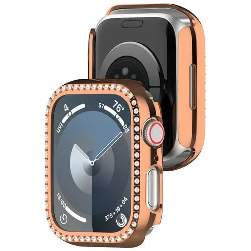 Caja de Reloj PC para Apple Watch Series 3 con Hueco de Diamante 42mm (Oro Rosa)