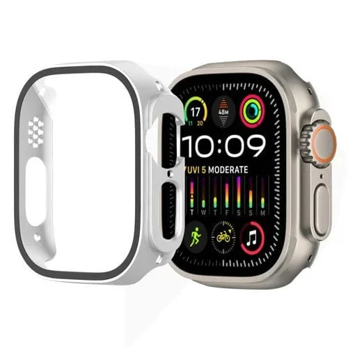 Caja de Reloj PC para Apple Watch Ultra 2 / Ultra 49mm con Película Templada Híbrida (Plata)
