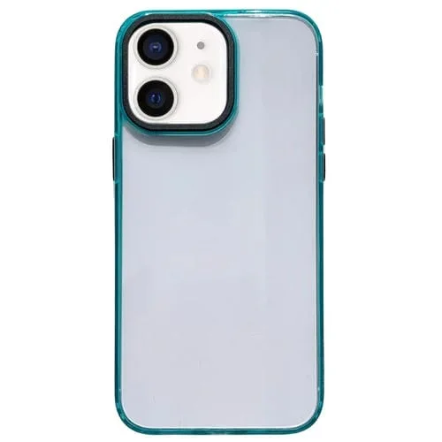 Caja de teléfono acrílica 2 en 1 para iPhone 12 a prueba de golpes (Verde)