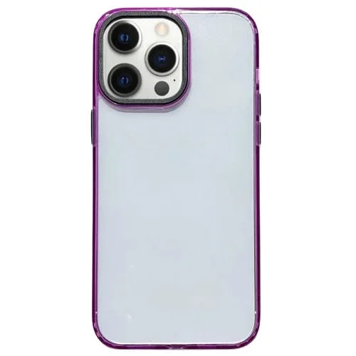 Caja de teléfono acrílica 2 en 1 para iPhone 12 Pro a prueba de golpes (Púrpura)
