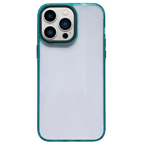 Caja de teléfono Acrílica para iPhone 13 Pro Max 2 en 1 a prueba de golpes (Verde)