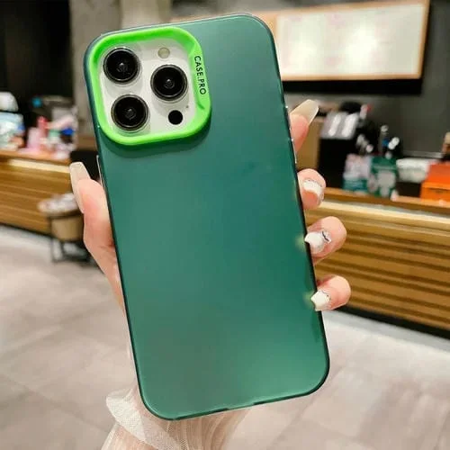 Caja de teléfono acrílico para iPhone 12 Pro Max Imd degradado colorido (Verde)