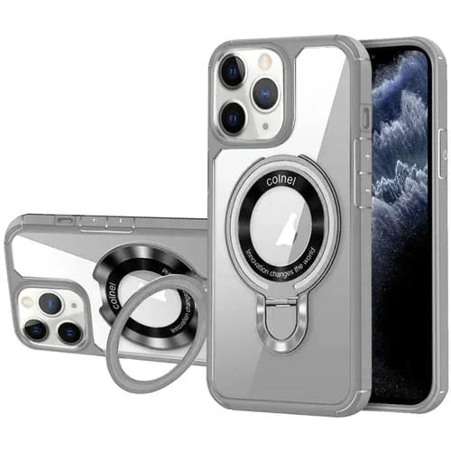 Caja de Teléfono Híbrida Acrílica de TPU con Soporte para iPhone 11 Pro Magsafe (Gris)