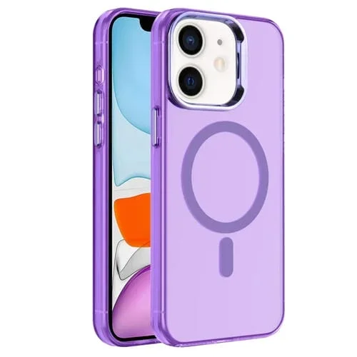 Caja de Teléfono Híbrida TPU Imd Magsafe PC para iPhone 11 (Púrpura)