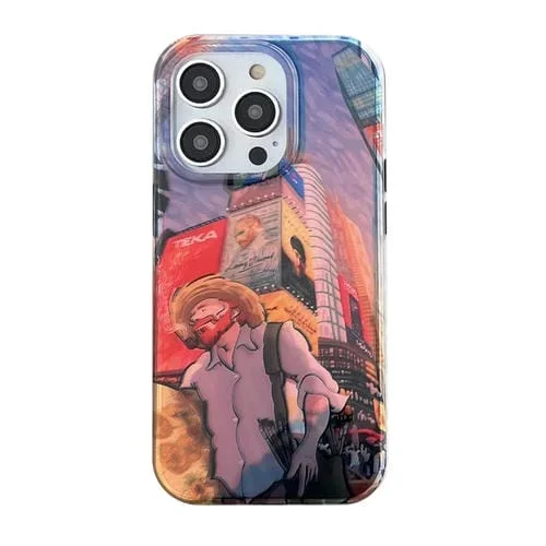 Caja de teléfono iPhone 13 Pro Imd Pintura al Óleo Laminación Doble Cara (Ciudad)