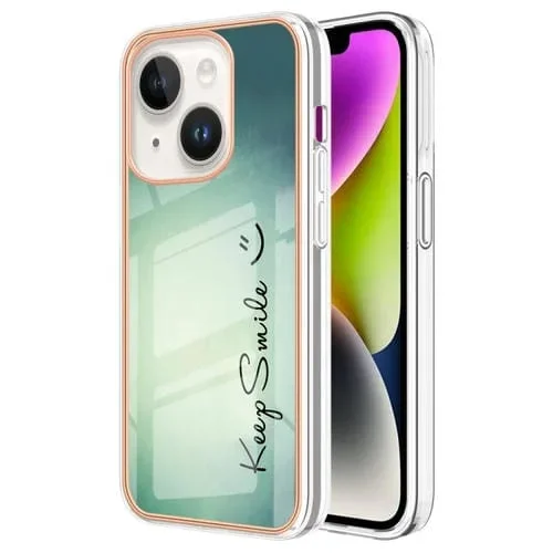 Caja de Teléfono para iPhone 13 Imd Doble Cara Mármol Galvanoplastia (Sonrisa)