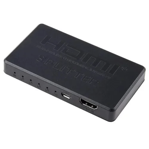 Caja Divisora HDMI 3D 4K, 1 Entrada x 4 Salidas, Fuente de Alimentación USB (Negro)