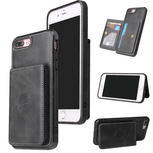 Caja Magnética Textura de Becerro para iPhone 8 Plus y 7 Plus (Negro)