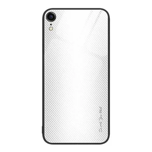 Caja para iPhone Xr Vidrio TPU Textura Gradiente (Blanco)