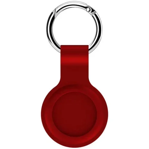 Caja Protectora de Silicona para AirTag con Gancho Anti-Arañazos y Prueba de Golpes (Rojo) 2 PCs