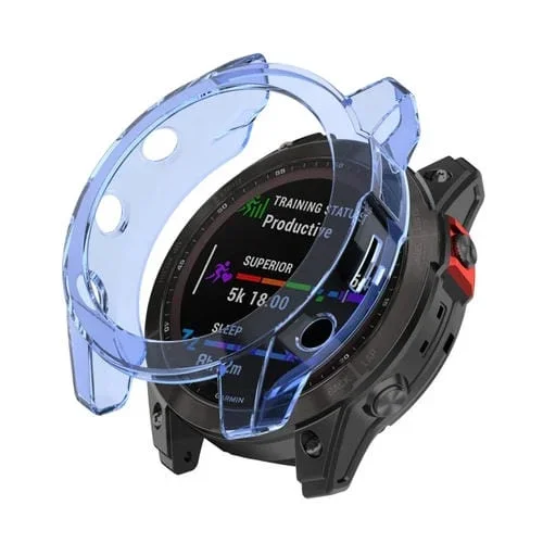 Caja Protectora para Garmin Epix Pro 42Mm de TPU Medio Paquete (Azul Transparente)