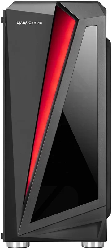 Caja semitorre mars gaming mcl lateral completo y frontal de cristal templado iluminacion frontal rgb flow 1 ventilador 120mm rgb incluido color negro