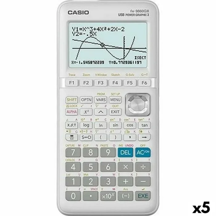 Calculadora gráfica casio fx-9860g ii blanco (5 unidades)