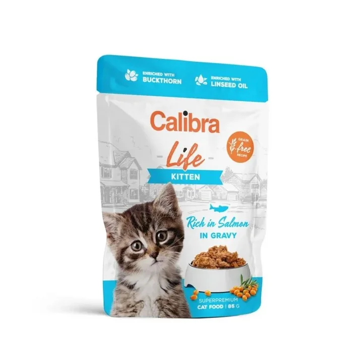 Calibra cat life pouch kitten salmon in gravy 85g