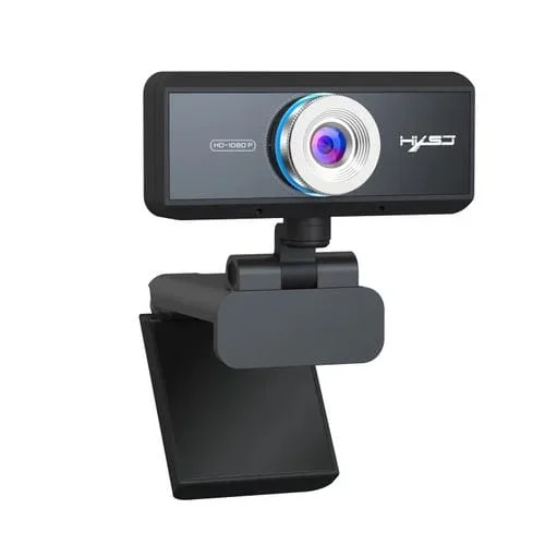 Cámara Web Hxsj S4 1080P Enfoque Manual HD Ajustable 180 Grados con Micrófono (Negro)