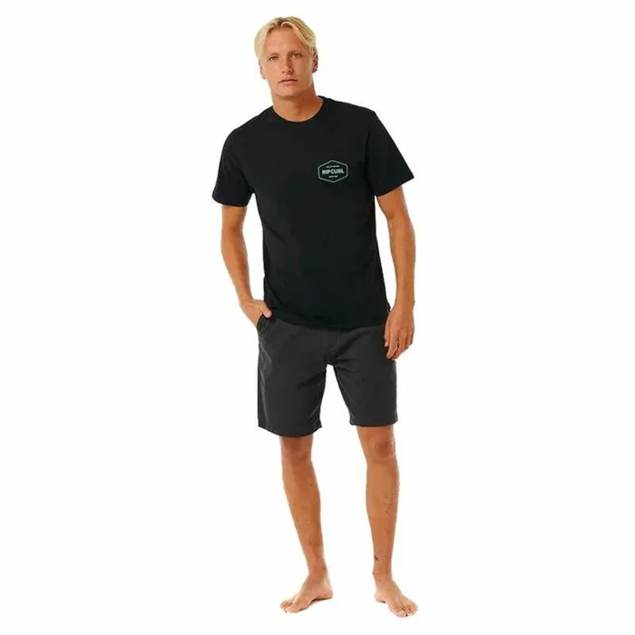 Camiseta de Manga Corta Hombre Rip Curl Stapler Negro L
