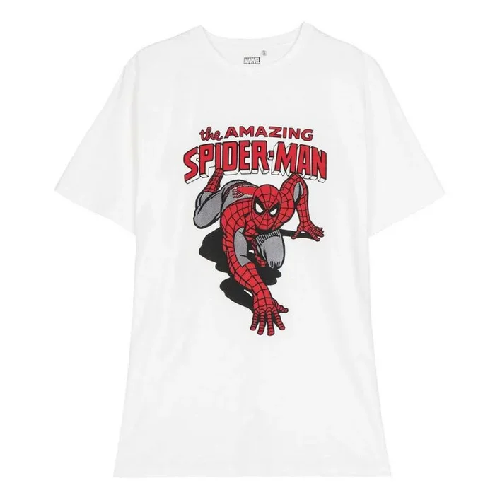 Camiseta de manga corta infantil spider-man blanco xl