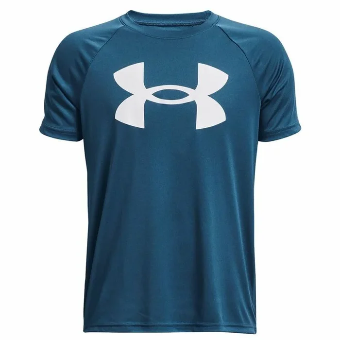 Camiseta de Manga Corta Infantil Under Armour Big Logo Azul 8 Años