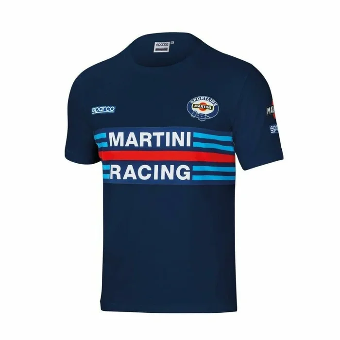 Camiseta de manga corta sparco martini racing azul