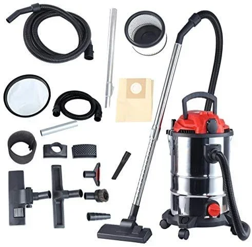 Camry CR 7045 Aspirador Industrial Profesional con Toma de Corriente, Aspiradora Seco y Húmedo, Función Soplado, Aspira Cenizas, 25 Litros, 4 Filtros, 3400W, Gris/Negro