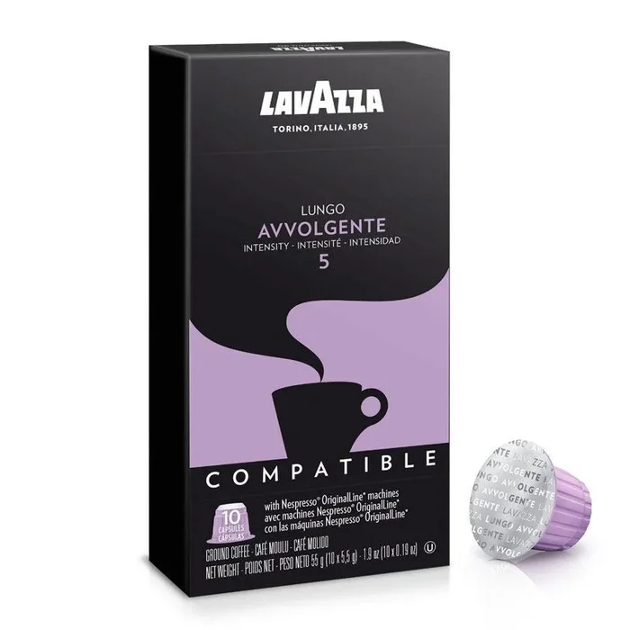 Cápsula lavazza avvolgente para cafeteras nespresso/ caja de 10