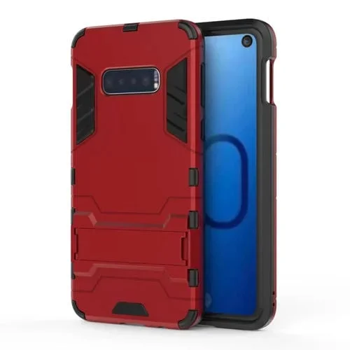 Carcasa PC + TPU para Galaxy S10E con Soporte a Prueba de Golpes (Rojo)