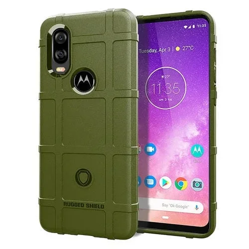 Carcasa TPU a Prueba de Golpes para Motorola Moto P50 (Verde Militar)