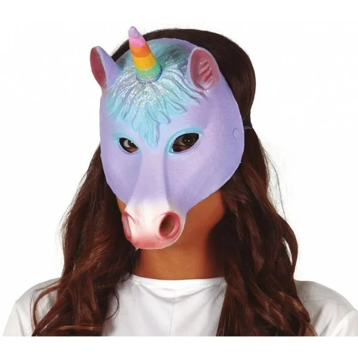 Careta-máscara unicornio foam purpurina