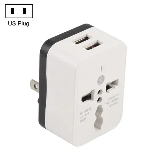 Cargador de Viaje Wn-2018 Doble USB Adaptador de Corriente con Socket (Estadounidense)