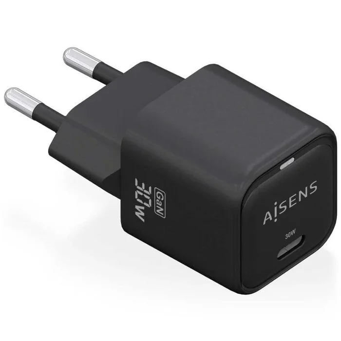 Cargador gan de pared aisens asch-30w1p019-bk/ 1xusb tipo-c/ 30w