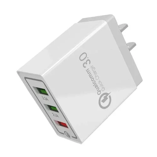 Cargador Rápido de Viaje Ar-Qc-03 2.1A 3 Puertos USB Enchufe Estadounidense (Gris)