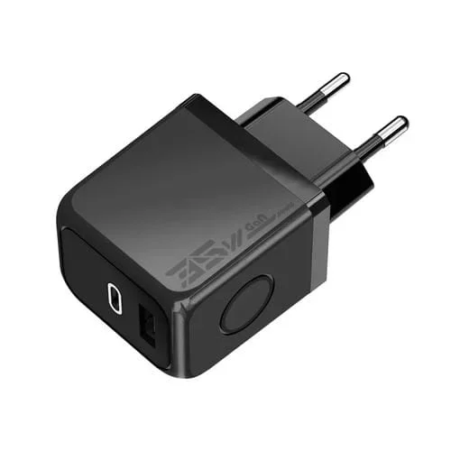Cargador Rápido M167 PD 35W Tipo C y USB QC 3.0 Enchufe UE (Negro)