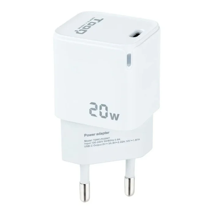 CARGADOR USB PARED TOOQ TQWC-PD20WT USB-C/PD 20W BLANCO