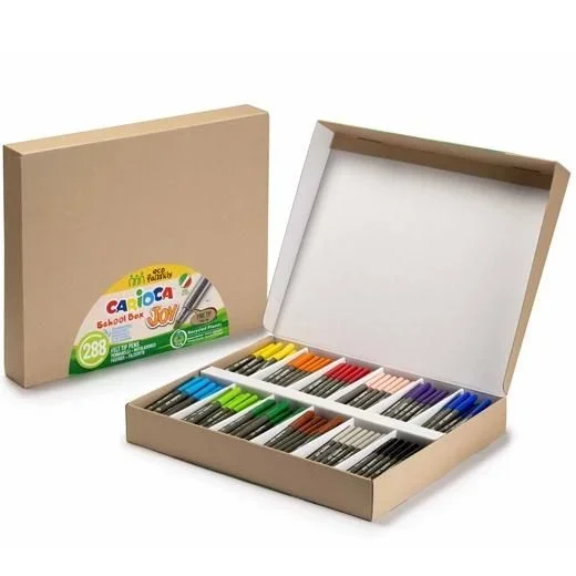 Carioca caja schoolbox 288 rotuladores joy eco family punta fina c/surtidos