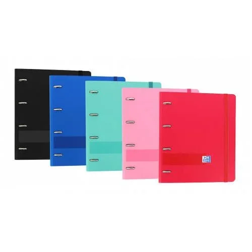 Carpeta con goma europeanbinder+polyfoam a4+ con recambio 100 hojas 5×5 -surtido oxford