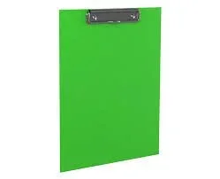 Carpeta neón plastico con clip verde neon