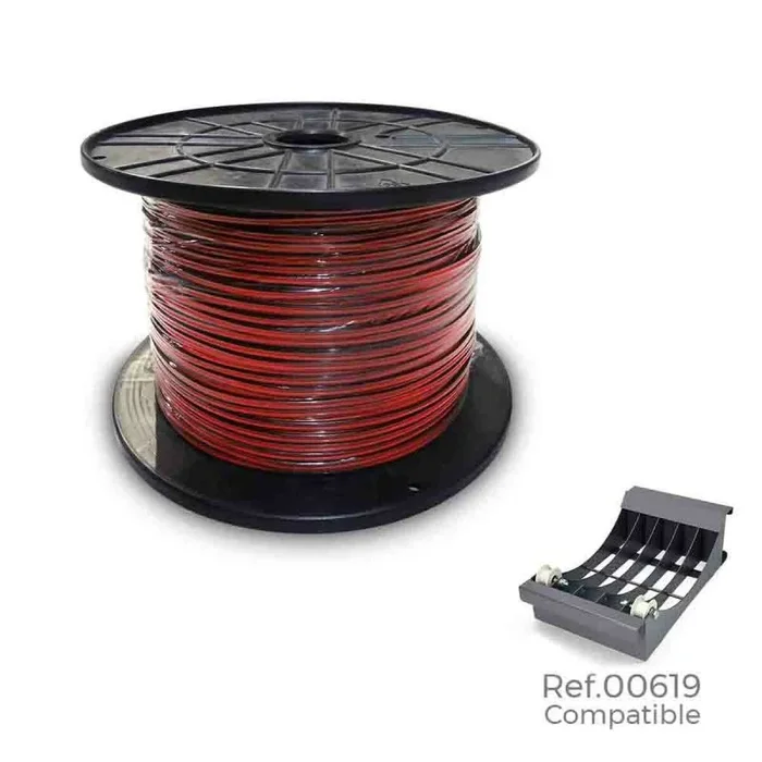 CARRETE PARALELO AUDIO 2X1,5MM ROJO NEGRO 500MTS (BOBINA GRANDE Ø400x200MM)