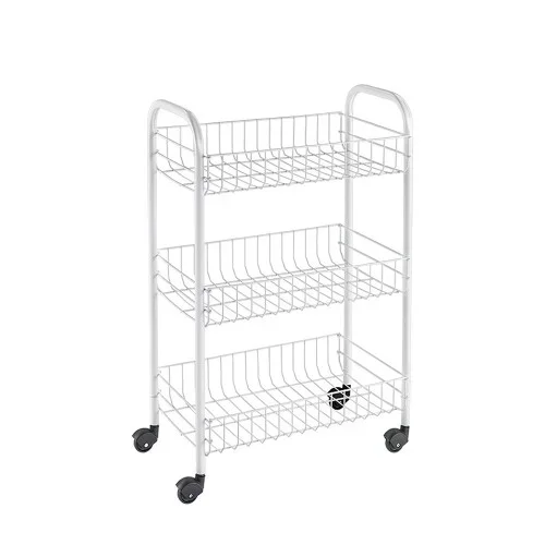 Carrito multiuso 3 estantes 41 x 23 x 63 cm blanco