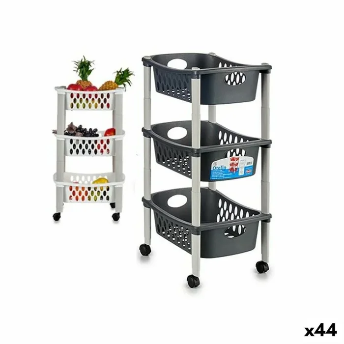 Carrito verdulero stefanplast blanco antracita plástico 40 x 29,5 x 68,5 cm (44 unidades)