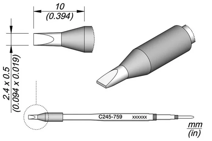 Cartucho Cincel 2,4×0,5 HT JBC