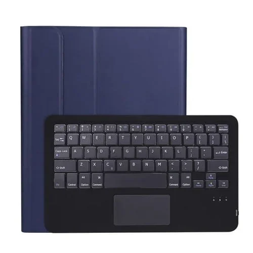 Case de Cuero de Teclado Bluetooth Ultra-A11B-A Lambsker con Soporte de Lápiz y Panel Táctil para iPad Air 5 2022 / Air 4 2020 / Pro 11 (Azul)