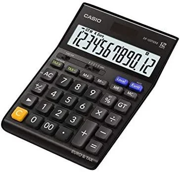 Casio DF-120TERII- Euro calculadora de escritorio, 12 dígitos, pantalla LC EXTRA BIG, Azul