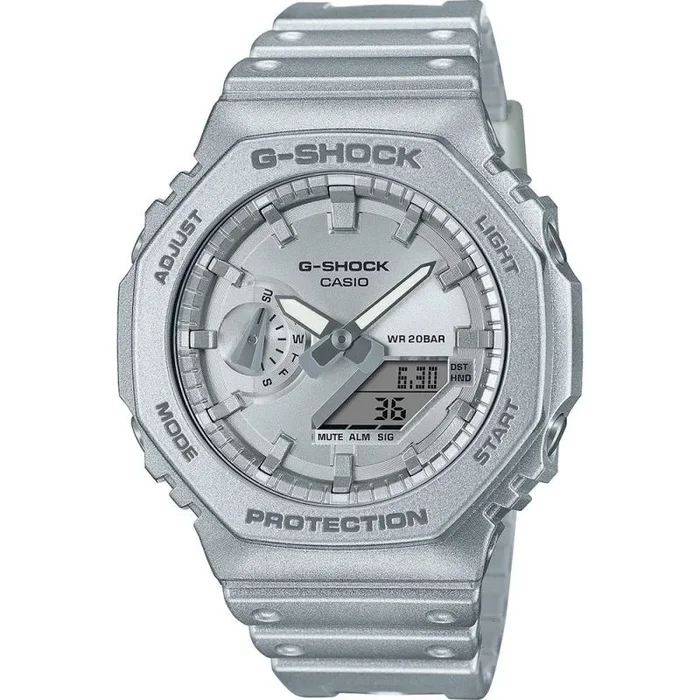 Casio Reloj Cuarzo Unisex 48.50mm con dial Análogico-Digital Plata y Correa de Plastic/Resin Strap Plata GA-2100FF-8AER
