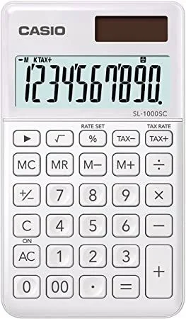 Casio SL-1000SC-WE calculadora Bolsillo Calculadora básica Blanco
