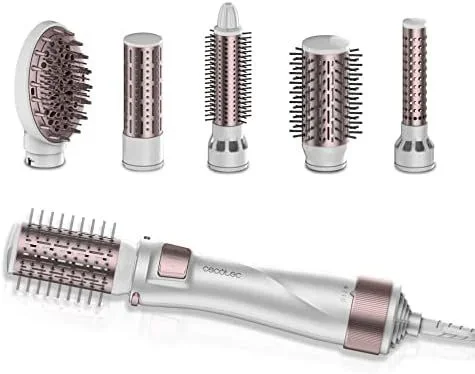 Cecotec Cepillo de Aire 5 en 1 Bamba CeramicCare 5in1 Pro, 1000 W, Cerámica, Tecnología Iónica, 3 Ajustes de Temperatura y 2 Velocidades, Función de Aire Frío, Incluye 5 Cabezales