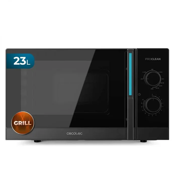 Cecotec Microondas Mecánico con Grill de 23L Proclean 4120. 800W y 1000W de Grill, Cocción Uniforme, 8 Niveles de Potencia, Función Descongelado, Temporizador 35mins, Plato Giratorio 285mm