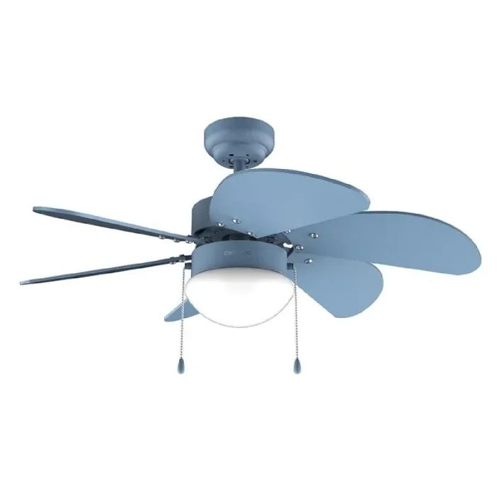 Cecotec Ventilador de Techo con Luz EnergySilence Aero 3600 Vision Full Blue. 50 W, Diámetro 36”, 3 Velocidades, 6 Aspas Reversibles, Modo winter-summer, Uso Sencillo, Interruptor en Cadena