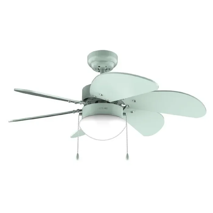 Cecotec Ventilador de Techo con Luz EnergySilence Aero 3600 Vision Full Mint. 50 W, Diámetro 36”, 3 Velocidades, 6 Aspas Reversibles, Modo winter-summer, Uso Sencillo, Interruptor en Cadena