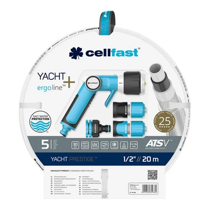Cellfast Set de riego Yacht Prestige de diámetro 1/2″(12,5mm) con una Longitud de 20 Metros.