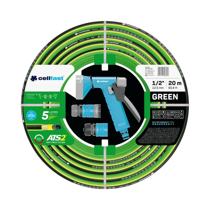 Cellfast wąż ogrodowy green ats 1/2″ 20m + zestaw zraszający